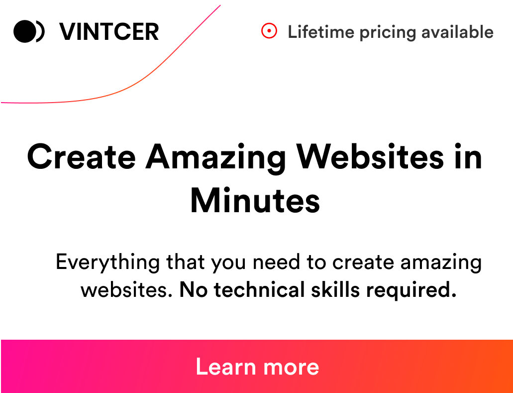 VINTCER website builder Ads